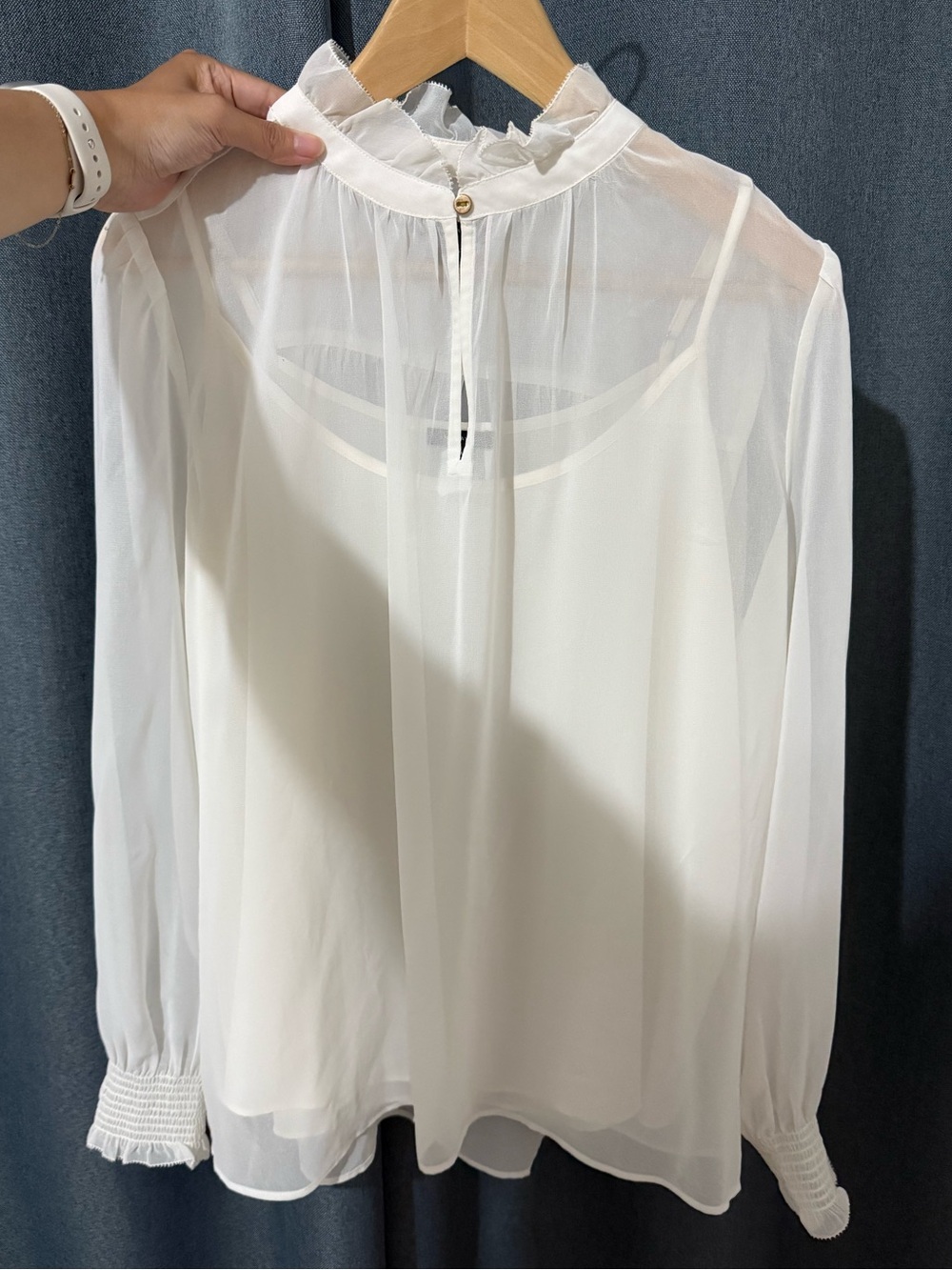 Ann Taylor White Blouse with Inner Camisole